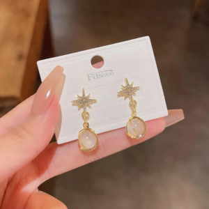 Small Drop Earrings Included White Pearl For Women & Girls