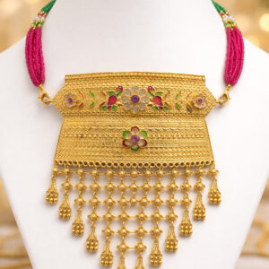 Bridal Designer Gold Plated Choker Necklace For Women & Girls