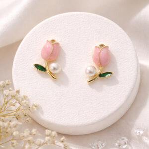 Rose Stud Earrings For Women and Girls