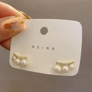 White Pearl Stud Earrings For Women & Girls