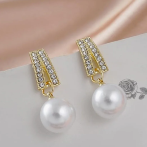 White Pearl Drop Earrings For Women & Girls