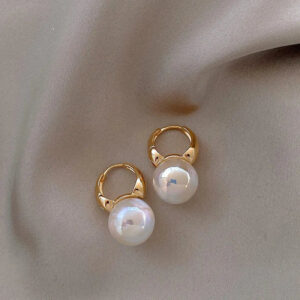 Classic Pearl Drop Earrings With Gold Finish For Women & Girls