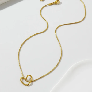 Golden Heart Pendant Necklace For Women & Girls.