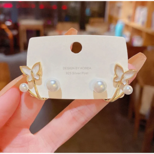 Korean Butterfly Design Stud Earrings For Women & Girls