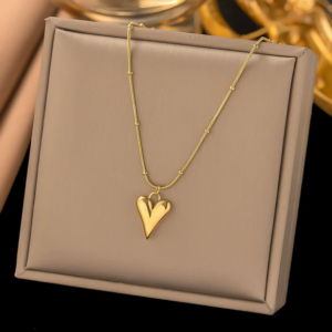 Minimal Heart Charm Necklace For Women & Girls.