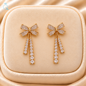 Bow Design Drop Earrings For Women & Girls