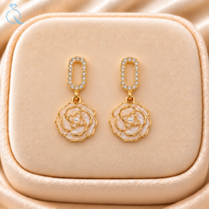 Drop Flower Earrings For Women and Girls