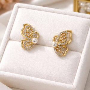 Butterfly Stud Earrings For Women and Girls Alloy Stud Earring
