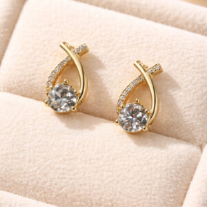 Golden Stud Earrings For Women and Girls