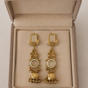 Kashmiri Gold Plated Pearl Jhumka Earrings for Women and Girls