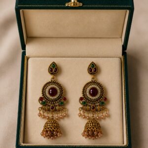 Traditional Gold Plated Pearl Jhumka Earrings for Women and Girls