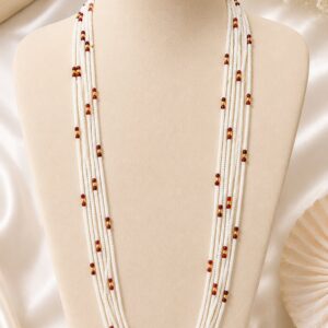 Maroon Pearl Multi-Layer Bead Necklace For Women and Girls