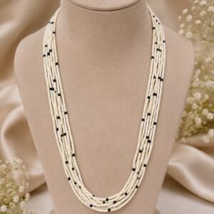 Black Pearl Layer Beads Necklace For Women and Girls