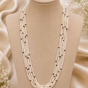 Maroon Pearl Layer Beads Necklace For Women and Girls