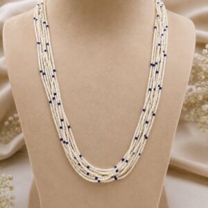 Blue Pearl Layer Beads Necklace For Women and Girls