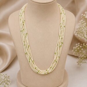Green Pearl Layer Beads Necklace For Women and Girls