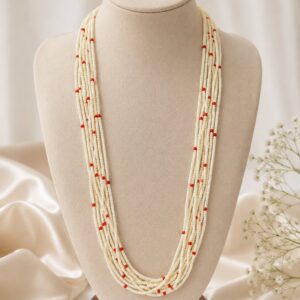 Red Pearl Layer Beads Necklace For Women and Girls