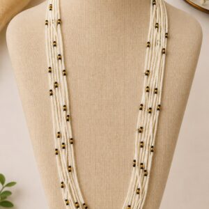 Black Pearl Multi-Layer Bead Necklace For Women and Girls