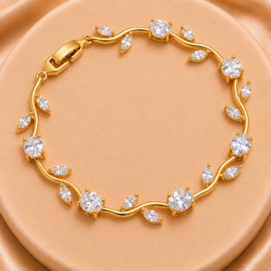 Silver Finish White Crystal Bracelet for Women and Girls
