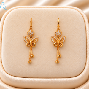 Butterfly Drop C.Z.Earrings For Women and Girls