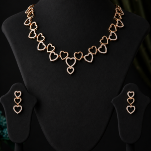 American Diamond C.Z.Necklace Set with Earrings for Women & Girls