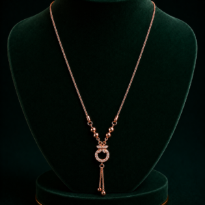 Rose Gold Crystal Pendant Necklace for Women and Girls