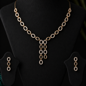 American Diamond C.Z.Necklace Set with Earrings for Women & Girls