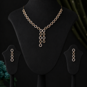 American Diamond C.Z.Necklace Set with Earrings for Women & Girls