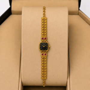 Gold-Tone Traditional Bracelet Watch For Women and Girls