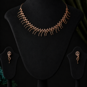 American Diamond C.Z.Necklace Set with Earrings for Women & Girls