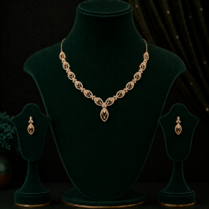 American Diamond C.Z.Necklace Set with Earrings for Women & Girls