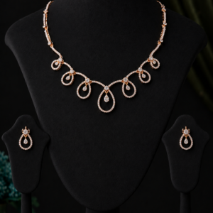 American Diamond C.Z.Necklace Set with Earrings for Women & Girls