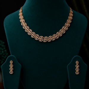 American Diamond C.Z.Necklace Set with Earrings for Women & Girls
