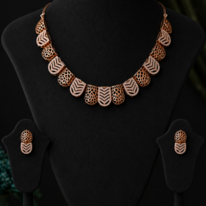 American Diamond C.Z.Necklace Set with Earrings for Women & Girls