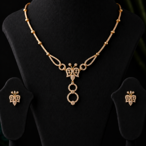 American Diamond C.Z.Necklace Set with Earrings for Women & Girls