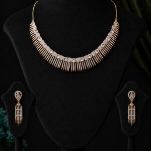 American Diamond C.Z.Necklace Set with Earrings for Women & Girls