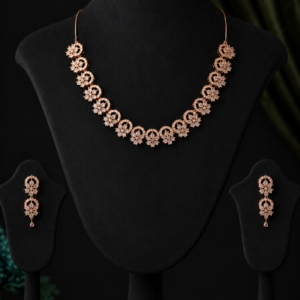 American Diamond C.Z.Necklace Set with Earrings for Women & Girls