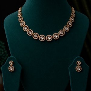American Diamond C.Z.Necklace Set with Earrings for Women & Girls