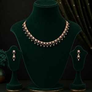 American Diamond C.Z.Necklace Set with Earrings for Women & Girls