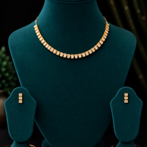 American Diamond C.Z.Necklace Set with Earrings for Women & Girls