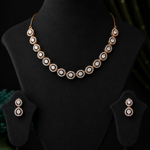 American Diamond C.Z.Necklace Set with Earrings for Women & Girls