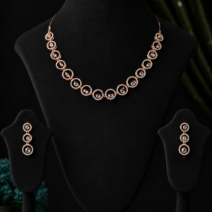 American Diamond C.Z.Necklace Set with Earrings for Women & Girls