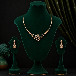 American Diamond C.Z.Necklace Set with Earrings for Women & Girls