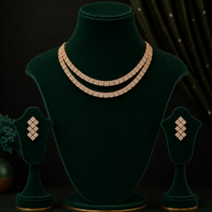 American Diamond C.Z.Necklace Set with Earrings for Women & Girls