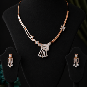 American Diamond C.Z.Necklace Set with Earrings for Women & Girls