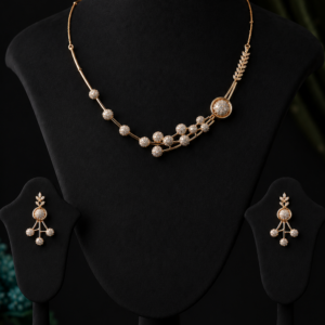 American Diamond C.Z.Necklace Set with Earrings for Women & Girls