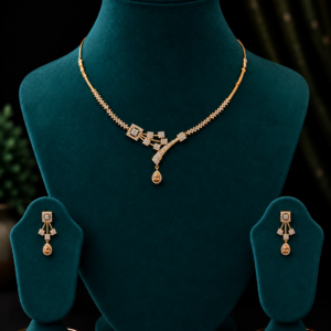 American Diamond C.Z.Necklace Set with Earrings for Women & Girls