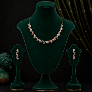 American Diamond C.Z.Necklace Set with Earrings for Women & Girls