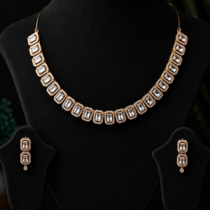 American Diamond C.Z.Necklace Set with Earrings for Women & Girls