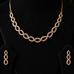 American Diamond C.Z.Necklace Set with Earrings for Women & Girls